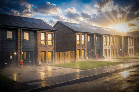 New housing development building houses for increased demand for buyers,