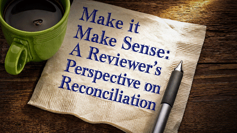 Make it Make Sense: A Reviewer's Perspective on Reconciliation - handwriting on a napkin with a cup of coffee