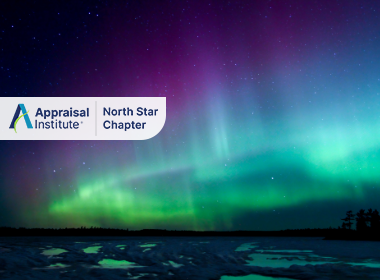 The Northern Lights with the Appraisal Institute North Star Chapter Logo