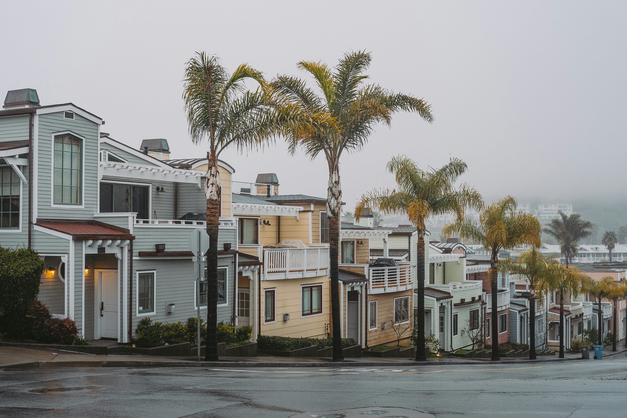 coastal homes with cloudy skies