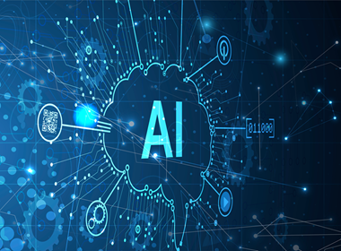 Illustration-of-artificial-intelligence-with-glowing-digital-brain