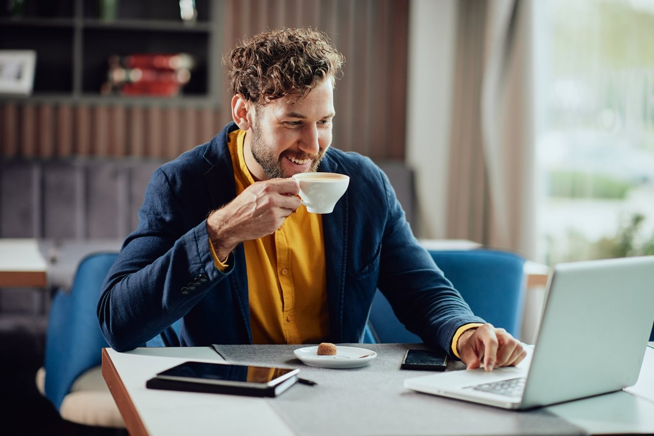 man working on computer