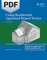 Book Cover for Using Residential Appraisal Report Forms: URAR, Form 2055, and the Market Conditions Form, Second Edition - PDF